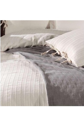 Nevresimli Yatak Örtüsü Müslin Çift Kişilik Dante Gri