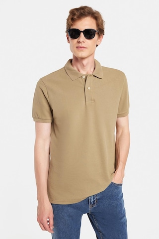 Tudors Erkek Slim Fit Dar Kesim %100 Pamuk Haki Polo Yaka Tişört-32796 Haki