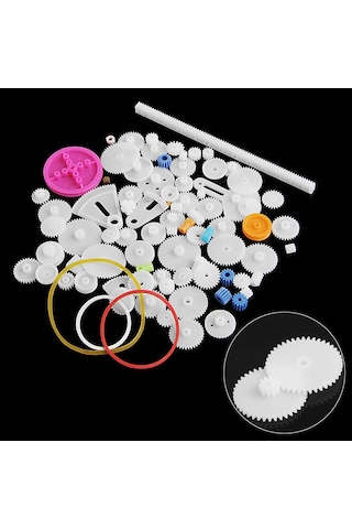 85 Parça Plastik Dişli Seti Rc Çark Arduino Oyuncak Robot Araba
