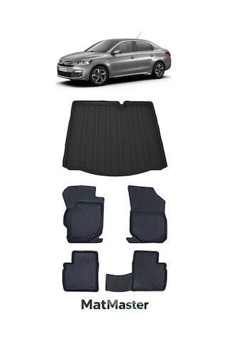 Citroen C-elysee 2021 Model 5d Premium Ekstra Havuzlu Paspas Ve Bagaj Havuzu Set