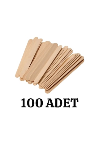 Abeslang Tahta Dil Basacağı Ahşap Çubuk 100'lü Dil Basma Çubuğu Ağda Spatulası