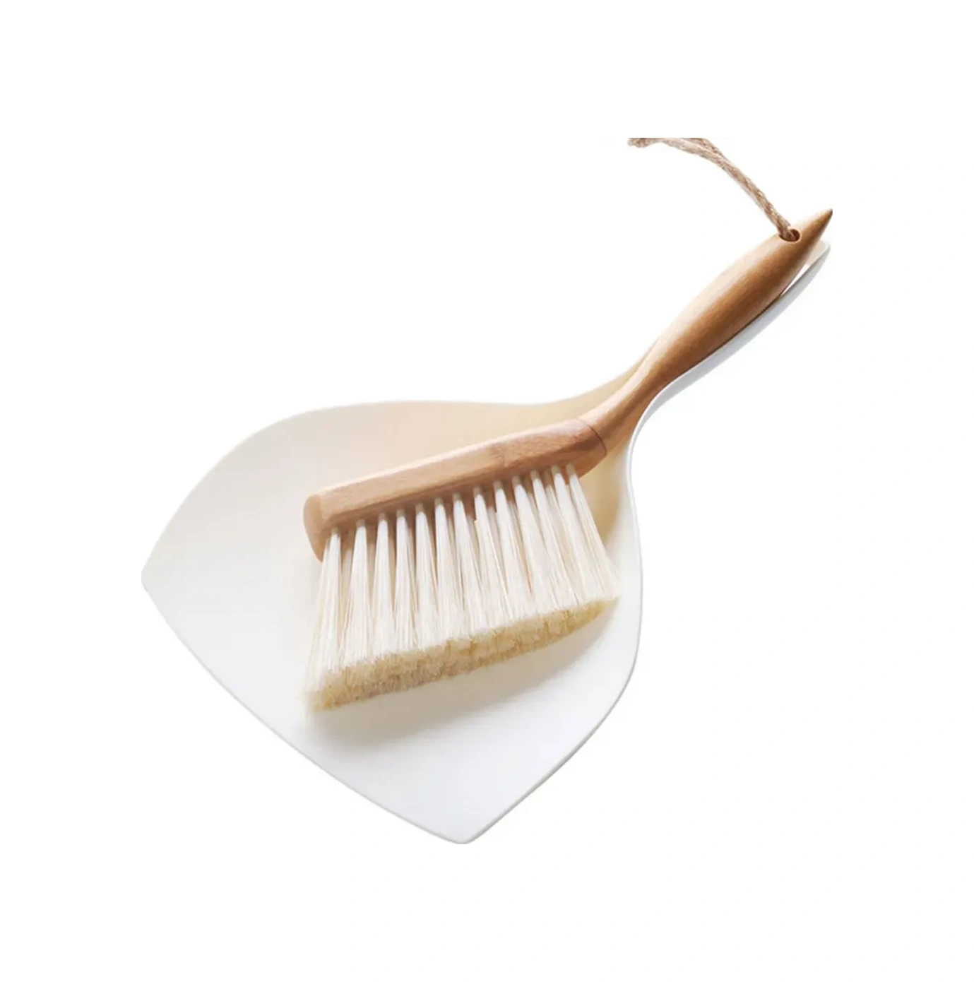 Kosona Bambu Kollü Minik Süpürge Ve Kova Seti - Yumuşak Telli, Klavye Ve Masa Temizliği, Taşınabilir, Asma Döşemi