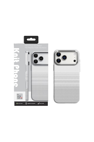 Knit Apple iPhone Uyumlu 17 Pro Max Kevlar Series Kılıf Beyaz