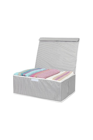 5 Adet Kapaklı Çok Amaçlı Hurç Saklama Kutusu Organizer Baza 50 X 40 X 19 Cm Gri Gri