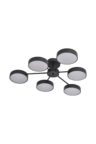 Bego Modern Salon Yatak Odası Giyinme Odası Mutfak Beyaz Işık Ledli Siyah Renk 6 Lı Led Avize Siyah Siyah