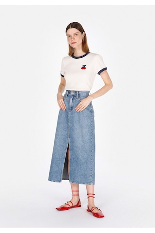 Colin's Colins Slim Fit Düz Fermuarlı Kadın Mavi Etek Cl1073906 Q1.v1 Dn44106 Denim