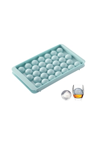 33 Izgara Yuvarlak Buz Hokey Kalıbı Kapaklı Buz Kutusu Küçük Mermer Buz Tepsisi, Rastgele Renk Dağıtım, Size:small Blue Diğer