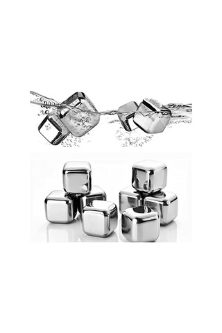 Ayrex 2'li Çelik Metal Viski Taşı Soğutma Buz Küpü İçecek Soğutma Metal Buz Küpleri Diğer
