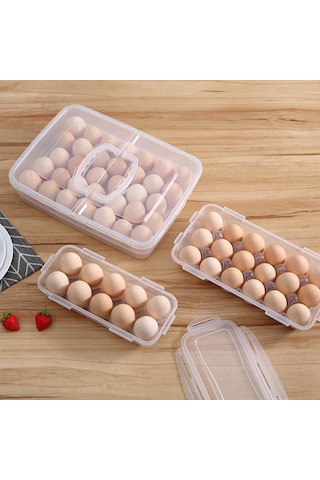 Reedark Mutfakta Yumurta Saklama Kutusu, Buzdolabı Saklama Kutu, Kapaklı Plastik Yumurta Tutucu, 10 Bölmeli, El Çantasısız Tutucu Çıkarılamaz Diğer