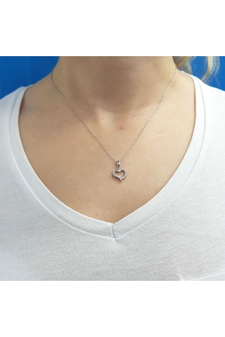 Lova Pırlanta Taşlı Kalp Kolye - 2040140