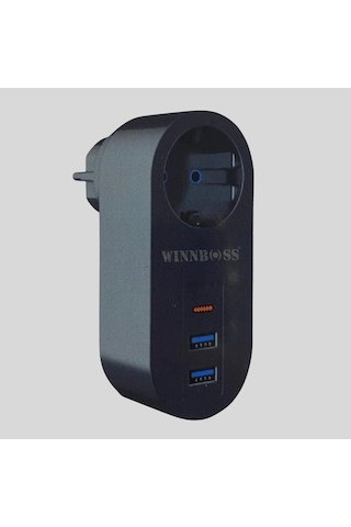 Biishe 2 Usb,1 Type-c Girişli 1'li Çocuk Korumalı,ısıya Karşı Dayanıklı 2500watt Termal Akım Koruma