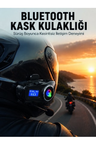 Lcd Ekranlı Bluetooth Kask Kulaklığı Fm Radyo Ve Sd Kart Girişli - Uczzzq58intercom-4