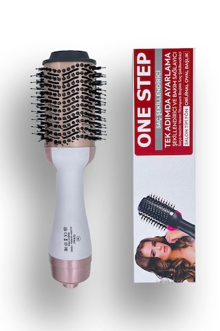 One Step Saç Şekillendirici Ve Saç Düzleştirici Fön Tarağı Beyaz