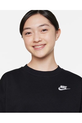 Nike Fd2923-010 Sportswear Club Fleece Büyük Çocuk Bol Kesimli Sweatshirt - Siyah