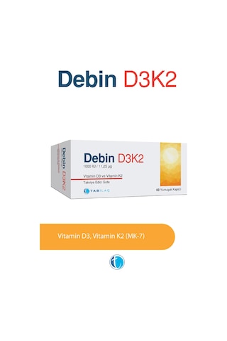 Debin D3K2 Takviye Edici Gıda 60 Kapsül