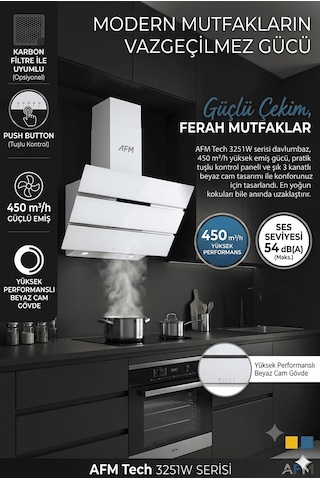 Alveus Afm Serisi Beta FM7701 + FM2201 + FM3251W Turbolu Cam Dijital Beyaz 3'lü Ankastre Set