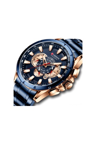 Curren 8363 Erkekler İçin Kuvars Erkek Kol Saati Paslanmaz Çelik Kayışlı Üç Alt Göstergeli İkinci Dakika Mikro Saniye Kronograf Tarih Takvim Göstergesi Su Geçirmez Işıldayan İğneler Giyilebilir Çok Renkli