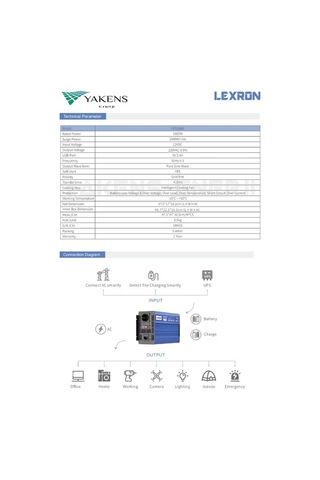 Lexron 1000 Watt 12v Ups Şebeke Şarjlı Tam Sinüs İnverter Lexron