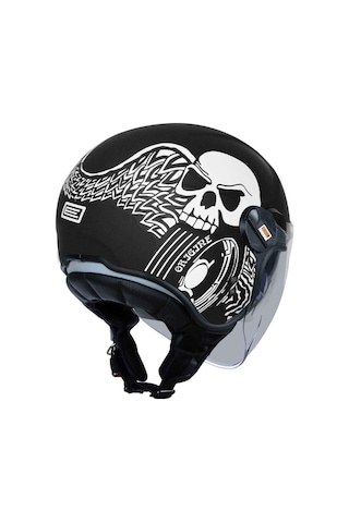 Origine Alpha Fearless Açık Motosiklet Kaskı-8245 Mat Siyah