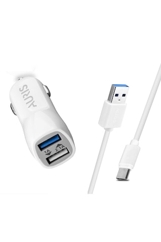 Auris Cr03 3.4a Type C Kablolu Araç Şarj Cihazı Set Oto Çakmaklık