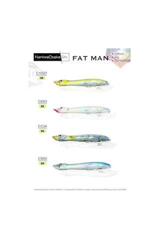 Naniwaosakashi Fat Man 135mm 26gr Topwater Sahte Balık