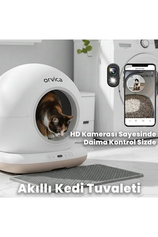Delux Serisi Modern Pratik Hd Kameralı Akıllı Kedi Tuvaleti
