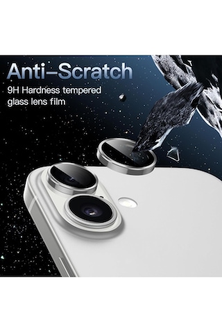 İphone 16 Uyumlu Metal Çerçeveli Temperli Kamera Lens Koruyucu-yeşil