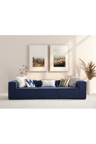 Nova 3 Modül Modüler L Köşe Koltuk Takımı Lacivert