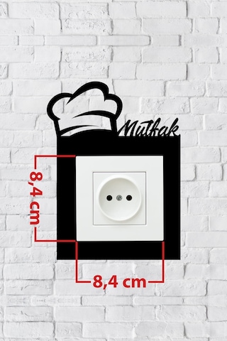 Mutfak Duvar Dekorasyon Priz Çerçevesi İç Ölçü 8,4x8,4 Cm Dekoratif Priz Süsü- Anahtar Çerçevesi