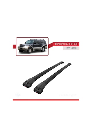 Mitsubishi Pajero V60 5 Kapı 1999-2006 Arası İle Uyumlu Ace-1 Ara Atkı Tavan Barı Siyah