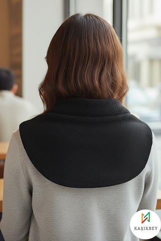 Leiste Kadın Peluş Bolero Omuz Şalı Etol Boyunluk Welsoft Peluş Kışlık Omuz Şalı Boyunluk Siyah