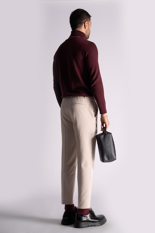 Braccas Beli Yarım Lastikli Chino Slim Fit Crop Pantolon Açık Bej Açık Bej
