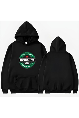 Startmore Heineken Baskılı Kapişonlu Sweat Siyah