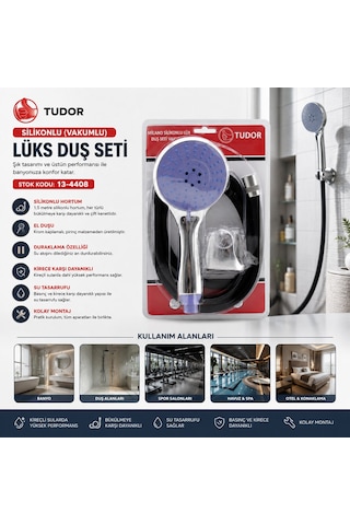 Milano Vakumlu - Silikon Lüks Duş Seti Duş Başlık Mix Silikon Hortum 1.5mt Mafsal 3 Kademe 50001 000 Açık Krem