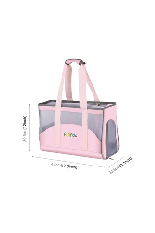 Funadd Portable Breathable Pet Bag Outdoor Shoulder Tote Bag Pembe