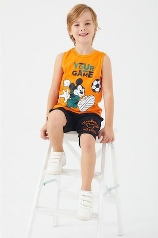 Mıckey Mouse Erkek Çocuk Bermuda Takım-Turuncu
