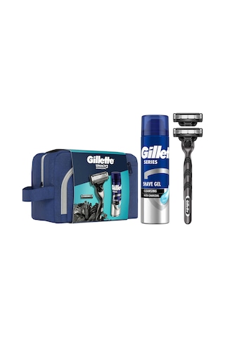 Gillette Mach3 Charcoal 2Up & Charcoal Series Jel 200ML + Çanta