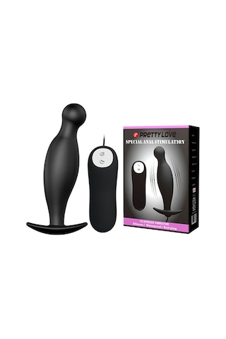 Hızlı Express Pretty Love 12 Titreşimli Kumandalı Anal Vibratör Zenci Anal Plug Stimülatör