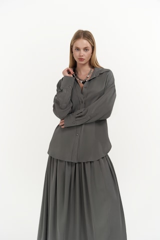 Mai Collection Mai Studios Co. Ginevra Gri Gömlek Etek Takım Gri