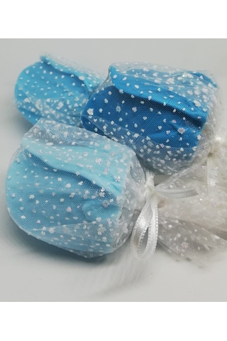 Sabun - Kokulu Süs Sabunu - Gül Mavi - 5cm Beyaz sabun