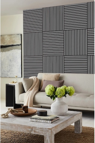 Winflex Mini Eko Akustik Ahşap Panel Antrasit Gri - 60x60cm