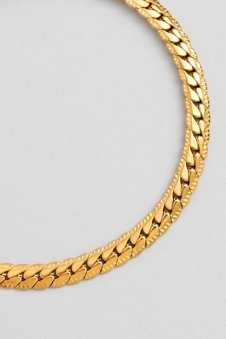 So Chic Örgü Model Sarı Kaplama Çelik Erkek Bileklik Sarı