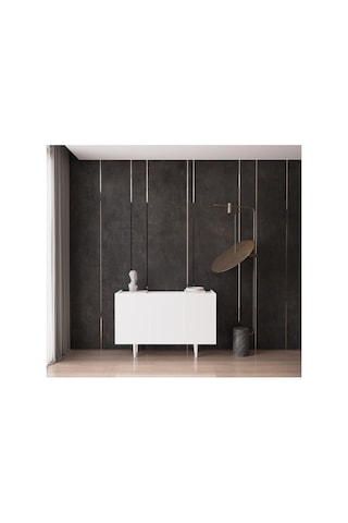 Enwood Capella Beyaz Mdf 3 Kapaklı Raflı 120 Lık Konsol Beyaz 120 X 80 Diğer