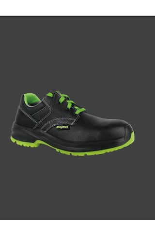 Baymax Hakiki Deri Çelik Burun Özel Taban Golden Bx-02 Koruyucu İ Siyah - Fosforlu Yeşil