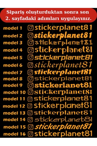 İnstagram Kullanıcı Adı Sticker Scooter, Akülü Araba, Motor Kişiye Özel Oto & Cam Sticker