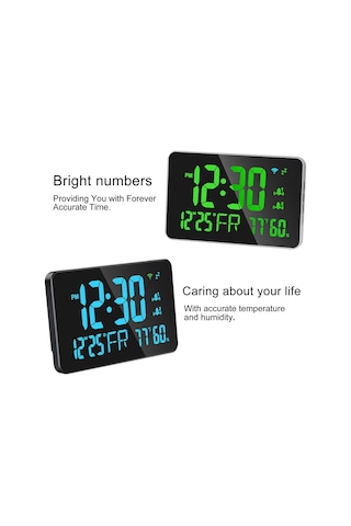 Tuya Wifi Masaüstü Saat Takvimi Dijital Led Ekranlı Yeşil