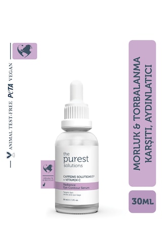 The Purest Solutions Torbalanma ve Morluk Karşıtı Serum 30 ML (Caffeine 5% + Vitamin C)