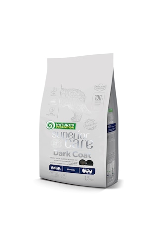 Nature's Protection Superior Care Koyu Renk Tüylü Köpekler İçin Kümes Hayvanlı Tüm Irklar İçin Yetişkin Köpek Maması 1.5kg