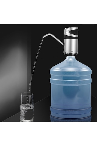 Novahub Paslanmaz Çelik Şarjlı Damacana Su Pompası Gri