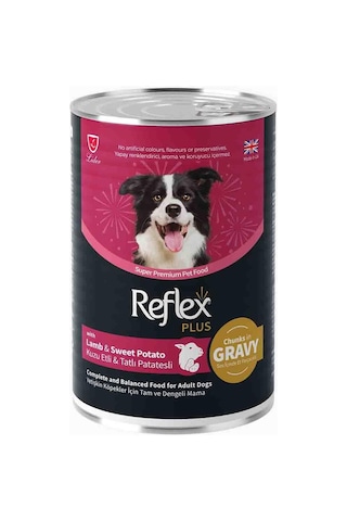 Reflex Plus Sos İçinde Et Parçacıklı Kuzu Etli Ve Tatlı Patatesli Yetişkin Köpek Maması 400gr